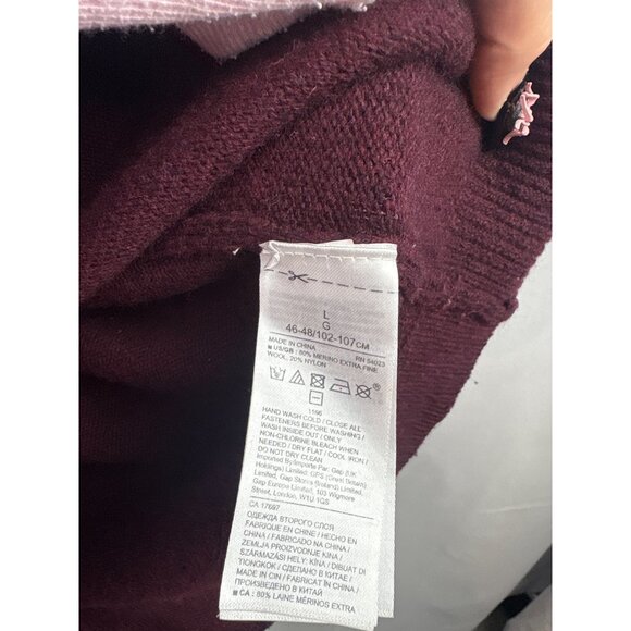 Men’s Banana Republic Large Maroon 3/4 zip Sweater - Picture 6 of 6